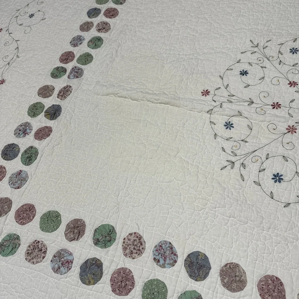 Vintage YO YO Quilt JC Penny Patchwork 67
